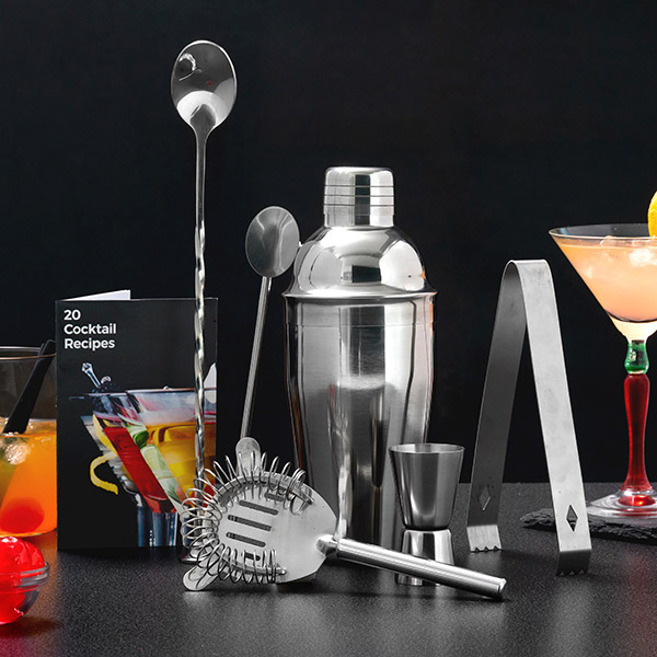 Cocktailset med receptbok (6 delar)