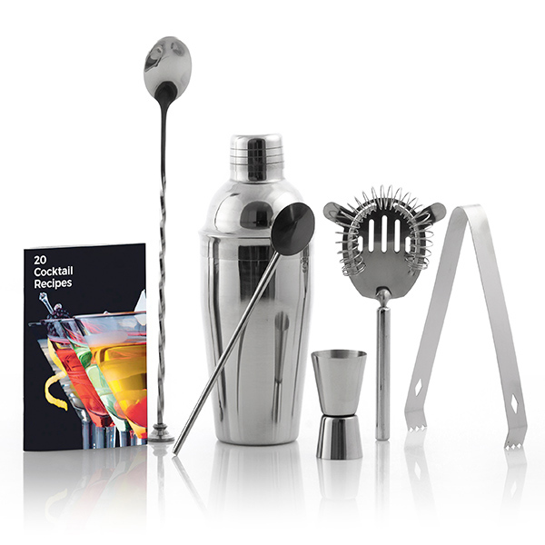 Cocktailset med receptbok (6 delar)