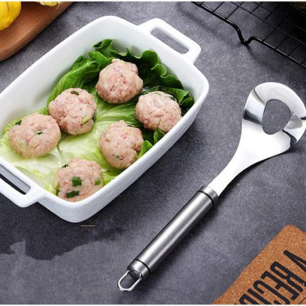 Sked för köttbullar i rostfritt stål